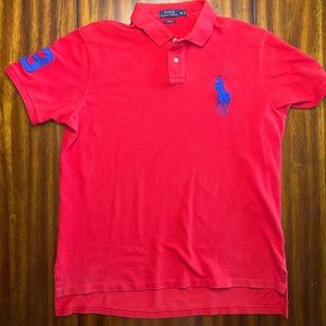 Polo Ralph Lauren Men Polo Short Sleeve Embroidered Lg Pony #3 Red Size XL